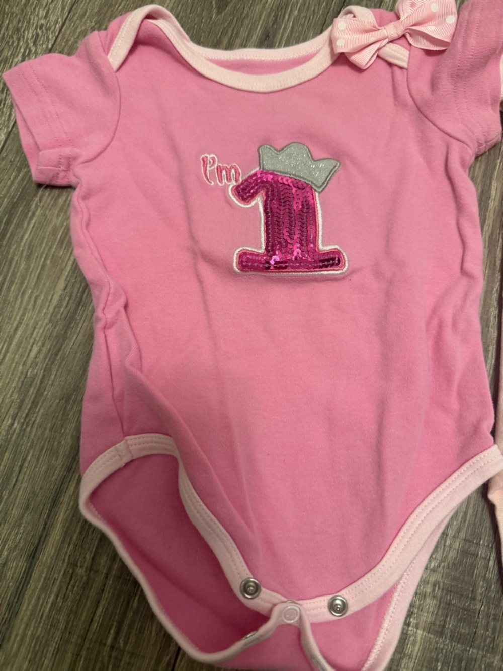 Carters Baby girls Pink 1st Birthday Lot Size 12 Months Bib Sparkle - Picture 4 of 5